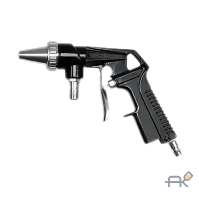 Пистолет пескоструйный пневматический (сопло: 4.5. 5мм. шланг со щупом для песка-1м. расход воздуха 160 л/мин). в блистере F-2375 (17360)